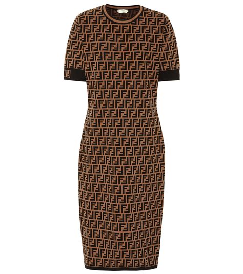 fendi stretch-knit midi dress|fendi ladies knitwear.